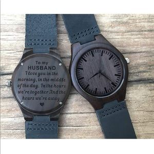 Custom wooden watch with "To my HUSBAND, I love you in the morning...etc.
